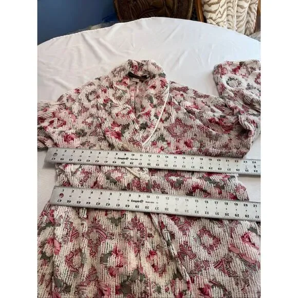 Stan Herman For Herbcraft Vintage Chenille Floral Robe Size Large - Picture 9 of 12